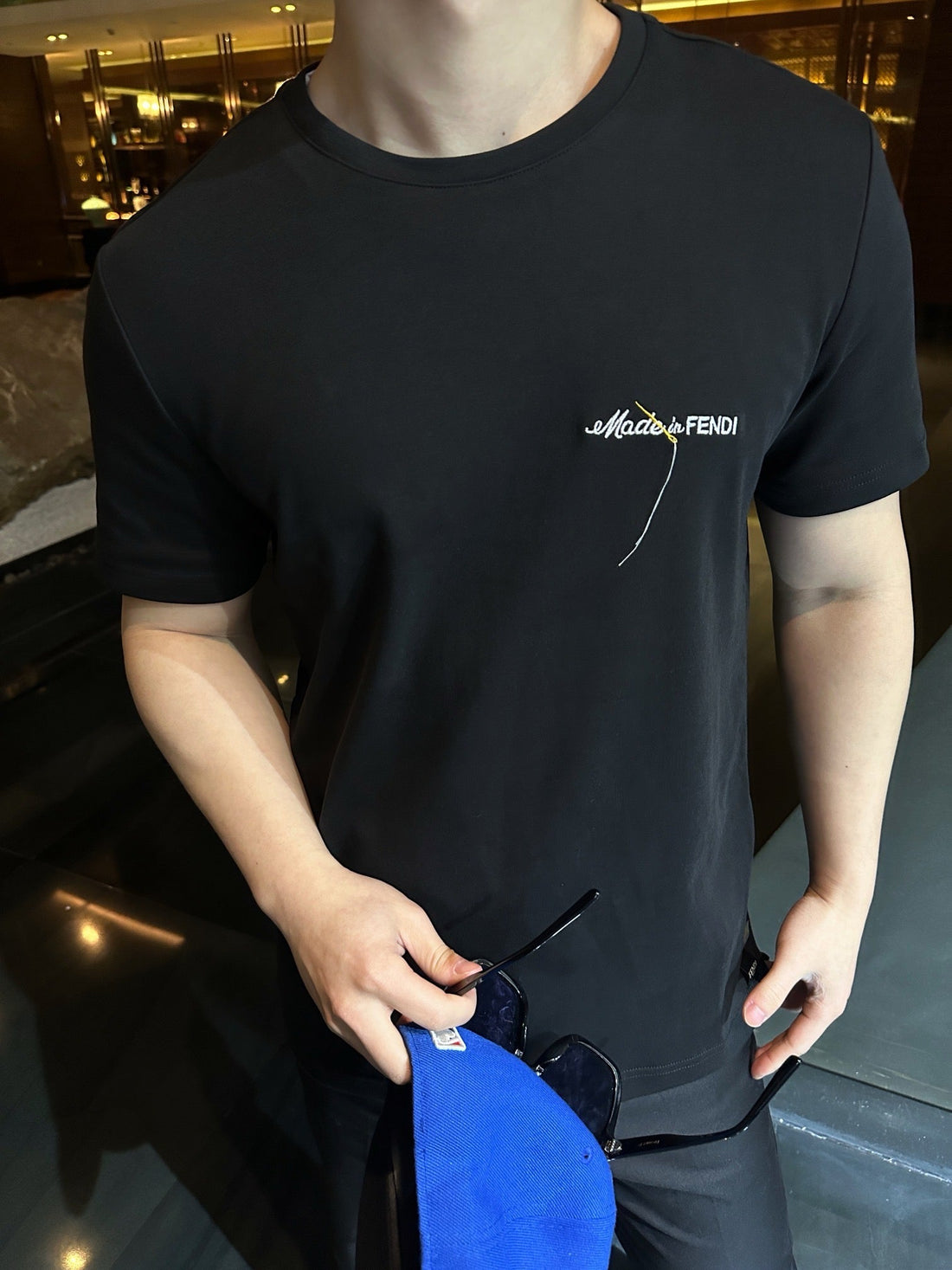 T-shirt en coton noir FENDI