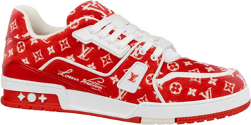 Sneakers Lv Trainers rouge daim  facture