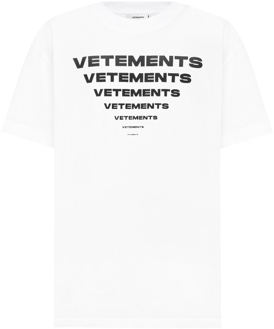 T-shirt blanc avec logo imprimé Vetements