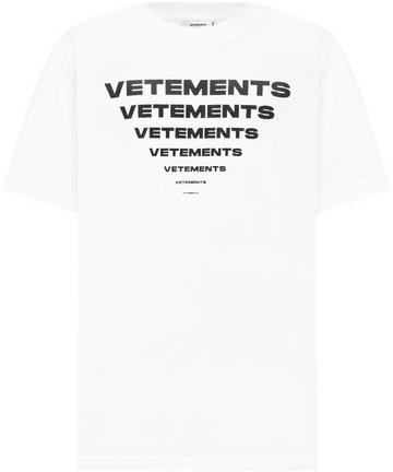 T-shirt blanc avec logo imprimé Vetements