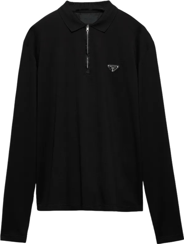 Prada Marque Polo droit à manches longues en coton