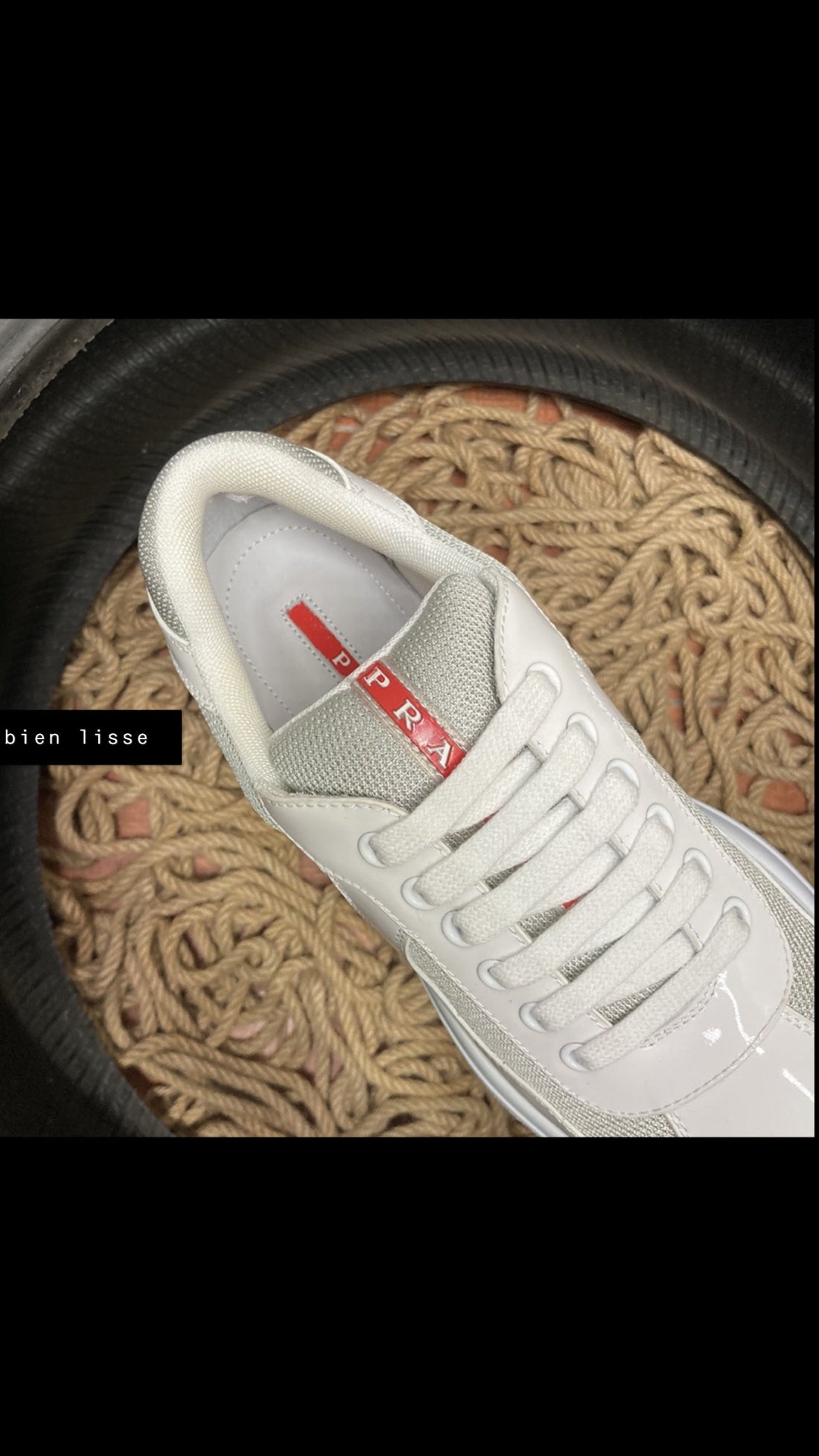 Sneakers Prada America ´ s Cup  tissu bike lisse white