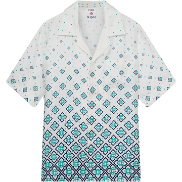 GRADIENT MONOGRAM SHORT SLEEVE SILK SHIRT casa