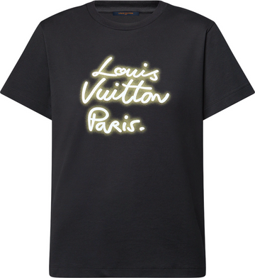 Tee-shirt à signature effet néon lv femme