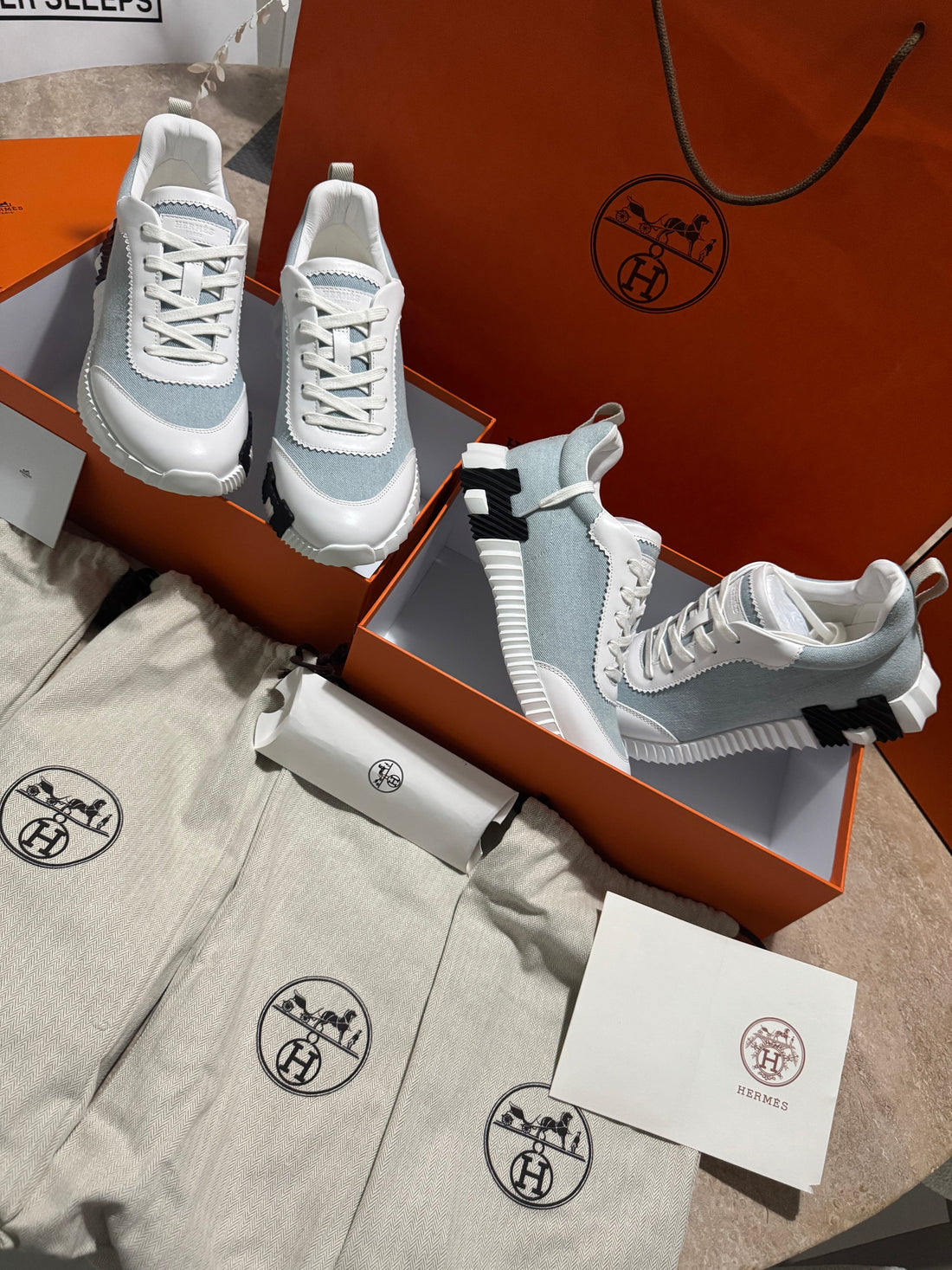Sneakers Hermès Bouncing packaging complet facture