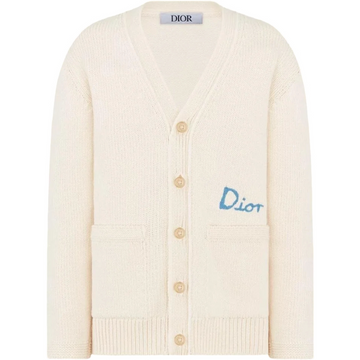 CD AND HYLTON NEL Cardigan Ivory Cotton Blend Knit