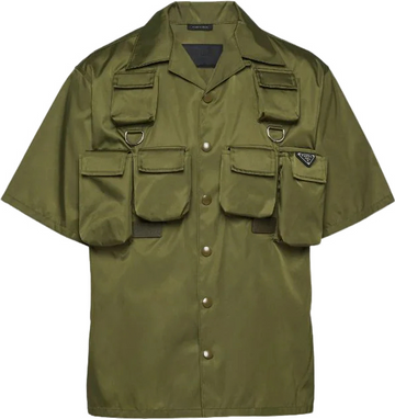 Chemise à manches courtes en Re-Nylon Prada