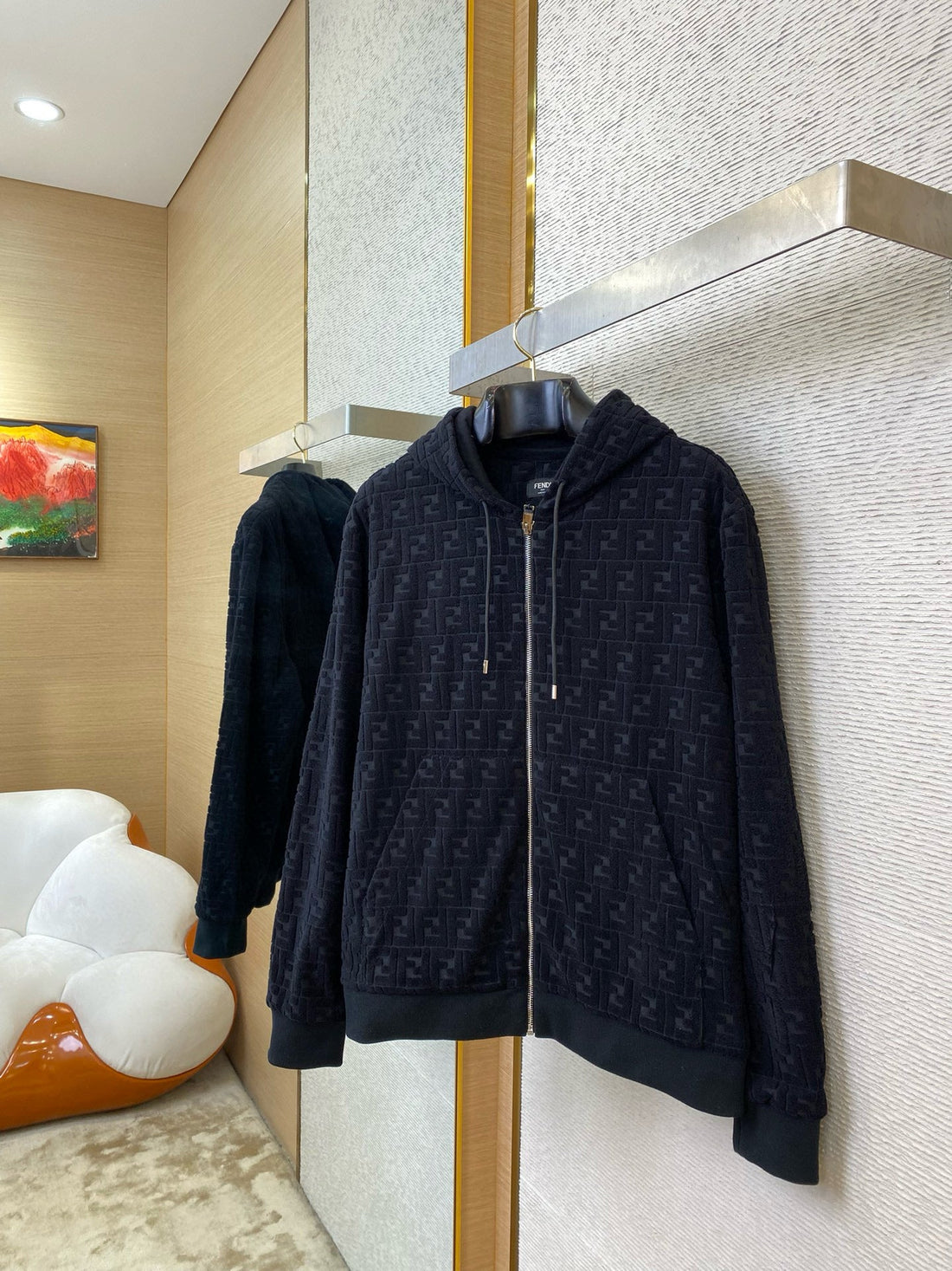 Blouson Sweat-shirt en jersey noir FENDI 10/10