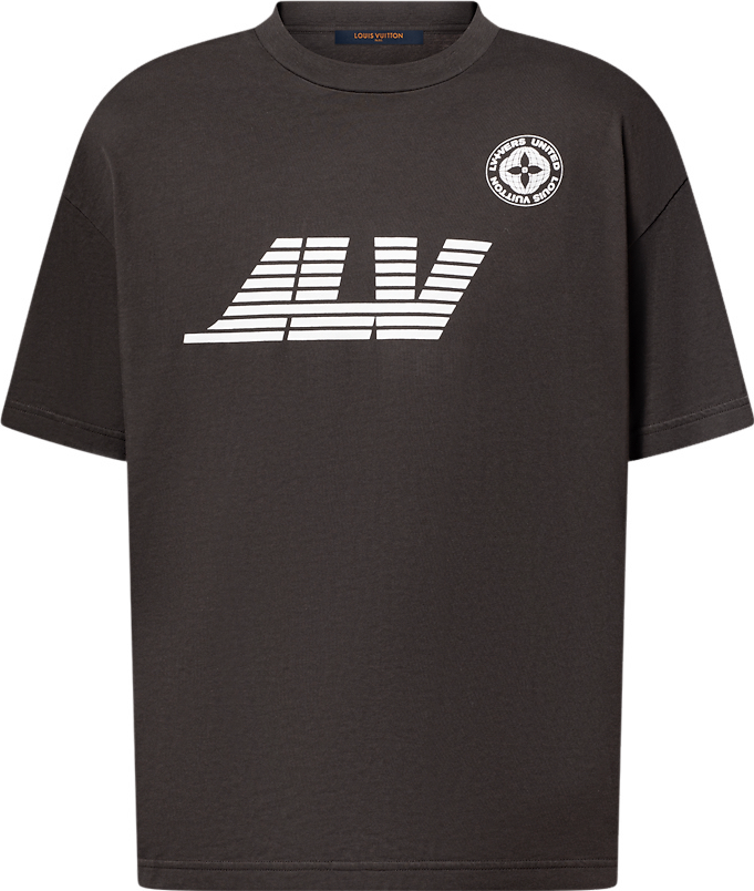 Tee-shirt lv  imprimé et délavé en coton