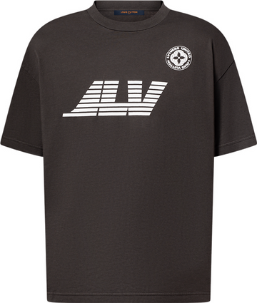 Tee-shirt lv  imprimé et délavé en coton