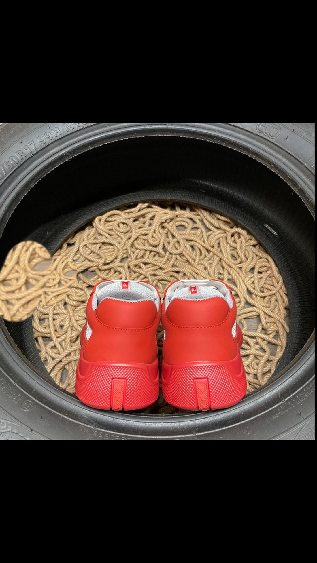 Sneakers Prada America ´ s Cup red Gomme & tissu bike