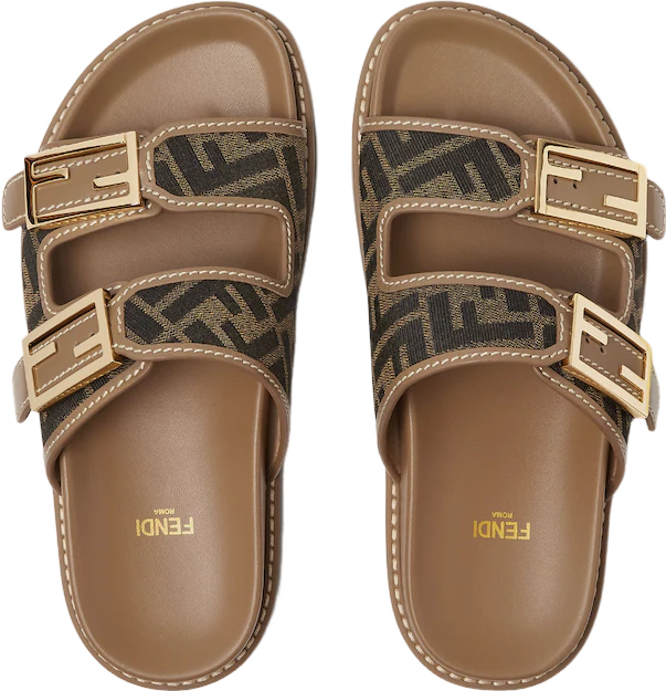 FENDI Feel Sandales en tissu FENDI marron