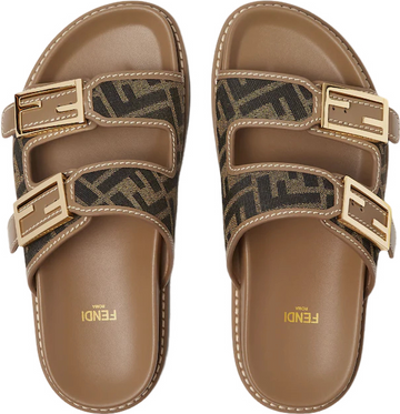 FENDI Feel Sandales en tissu FENDI marron