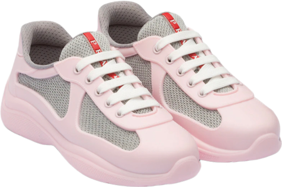 Sneakers Prada America ´ s Cup Gomme & tissu bike Pink 10/10