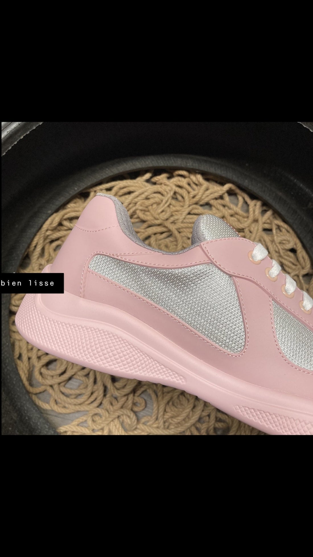 Sneakers Prada America ´ s Cup Gomme & tissu bike Pink 10/10