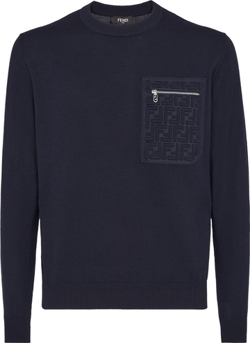Pull en laine bleu marine FENDI 10/10
