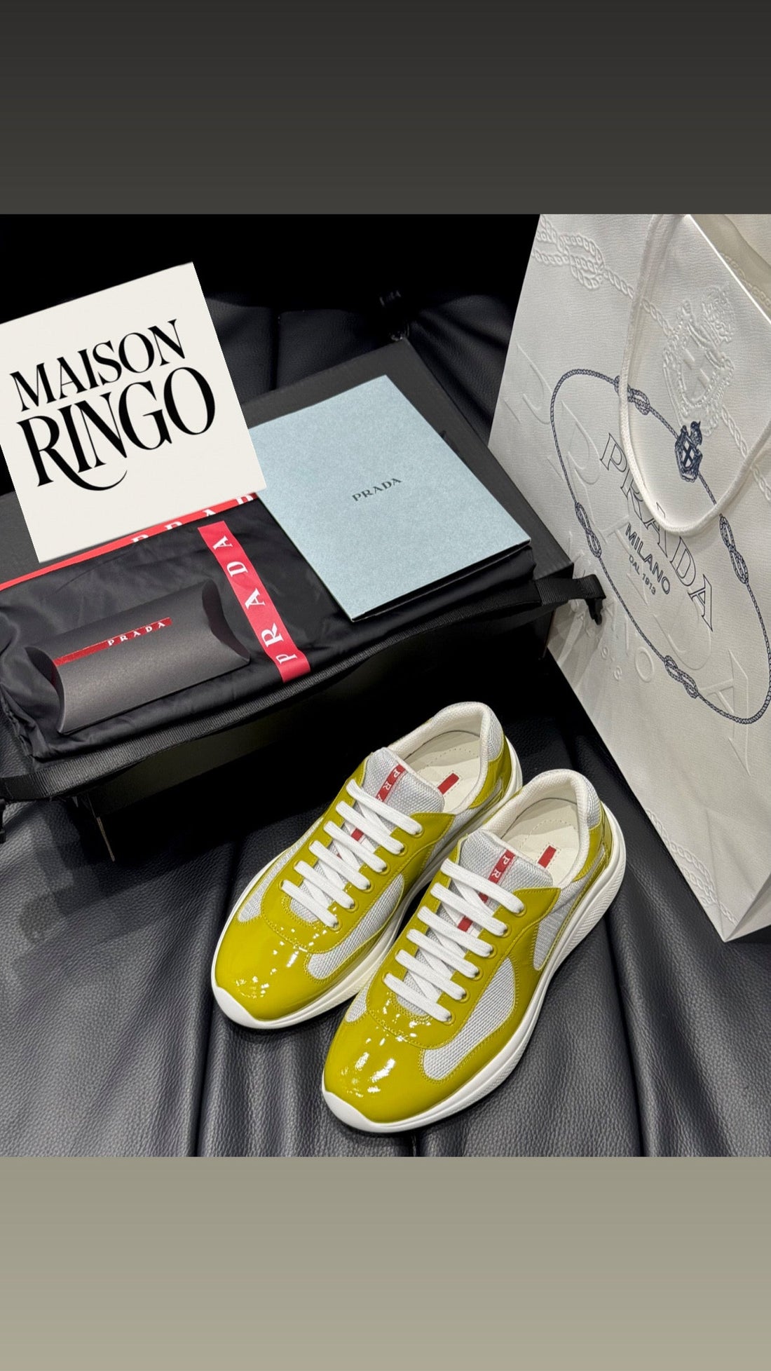 Sneakers Prada America´s Cup    Spécial Green tissu bike lisse 10/10