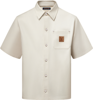 Chemise lv  manches courtes en soie mélangée
