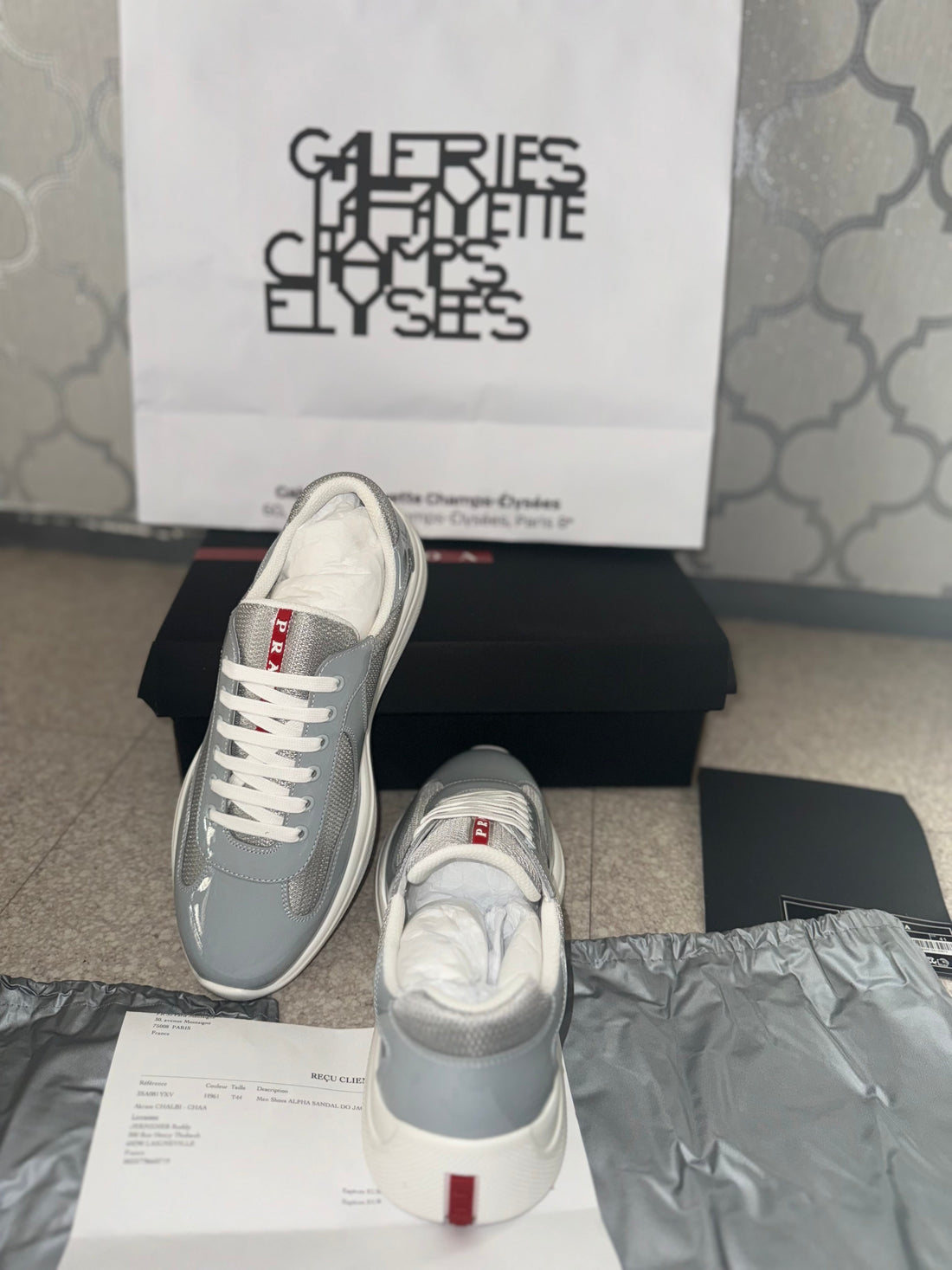 Sneakers Prada America ´ s Cup  tissu bike lisse grey 9/10