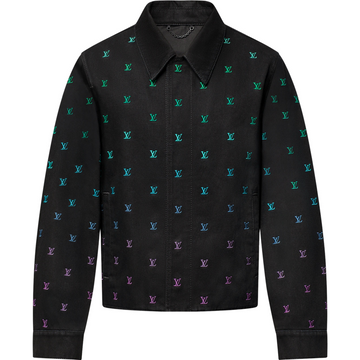 Blouson sportswear brodé LV Blason Gradient en denim
