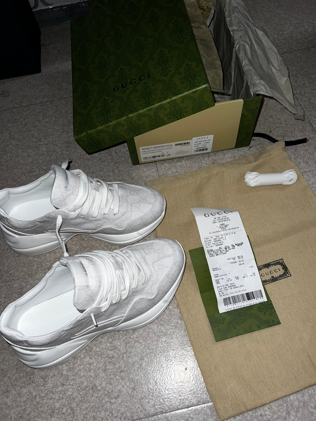Sneakers Gucci Rython White  facture