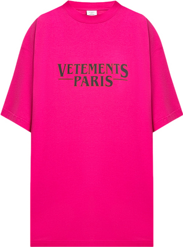 T Shirt rose logo imprimé vtmnts