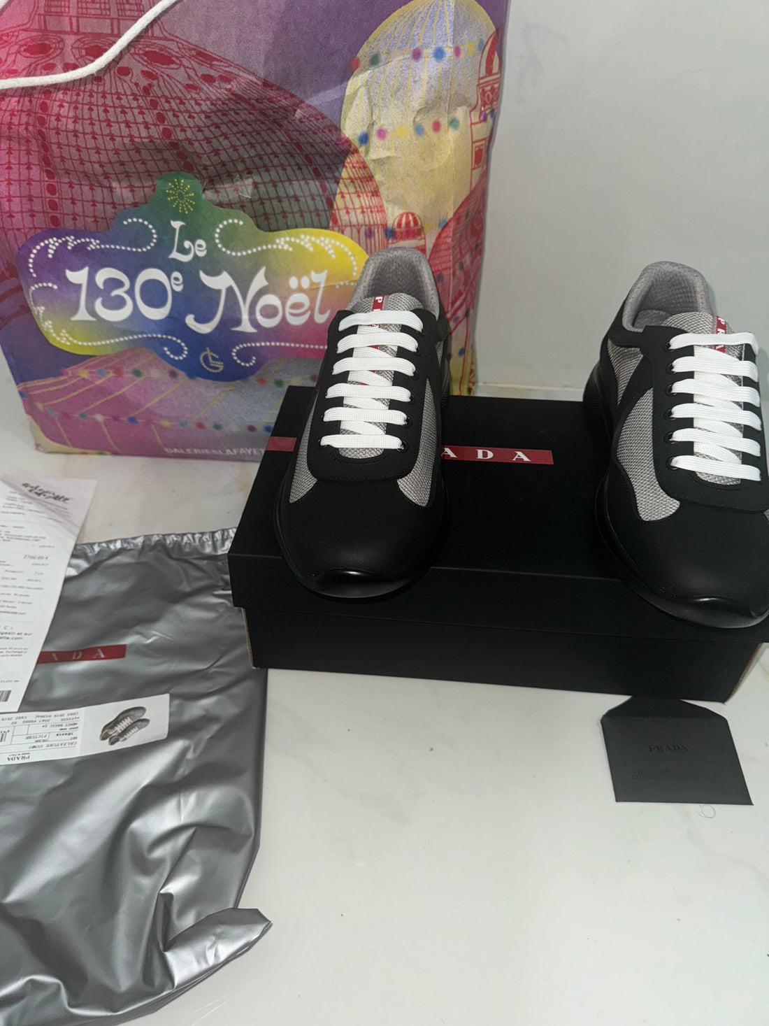 Sneakers Prada America ´ s Cup black Gomme & tissu bike