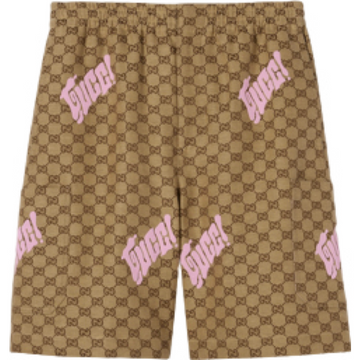 SHORT GUCCI EN TOILE EN MÉLANGE DE LIN AVEC BRODERIE
