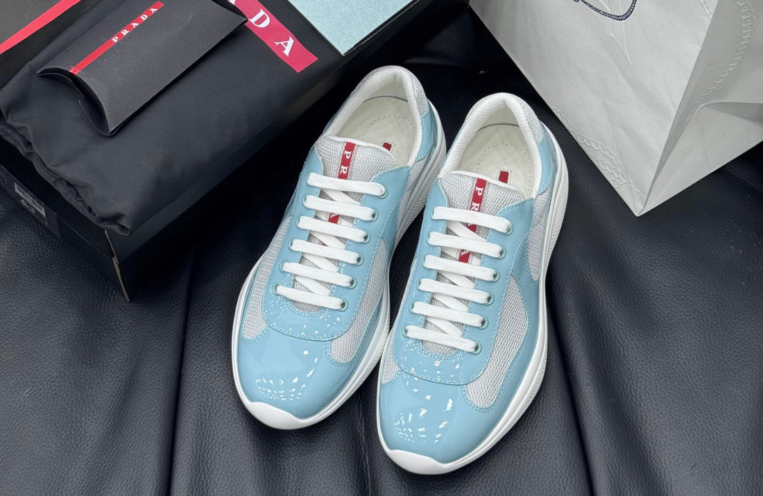 Sneakers Prada America´s Cup Bleu Marina tissu bike lisse 10/10