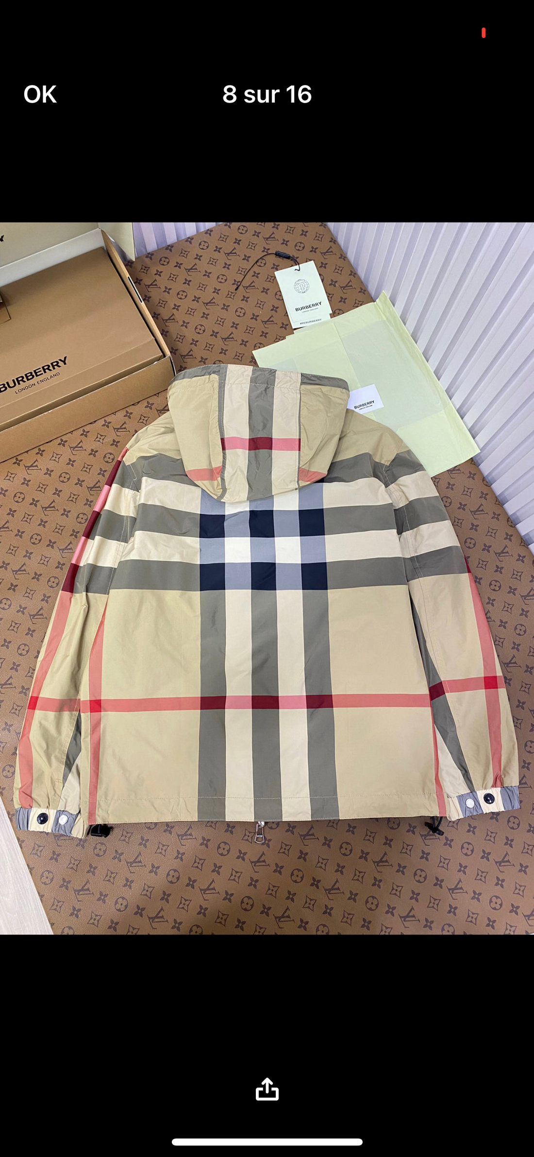 Veste Burberry réversible facture