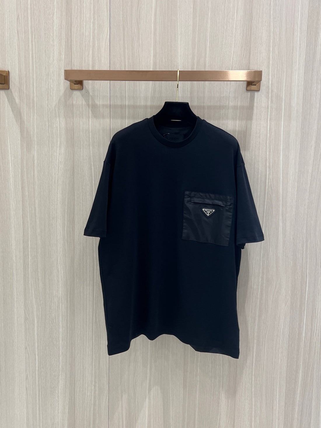 T -shirt Prada Black Cotton  and re nylon