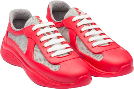 Sneakers Prada America ´ s Cup red Gomme & tissu bike