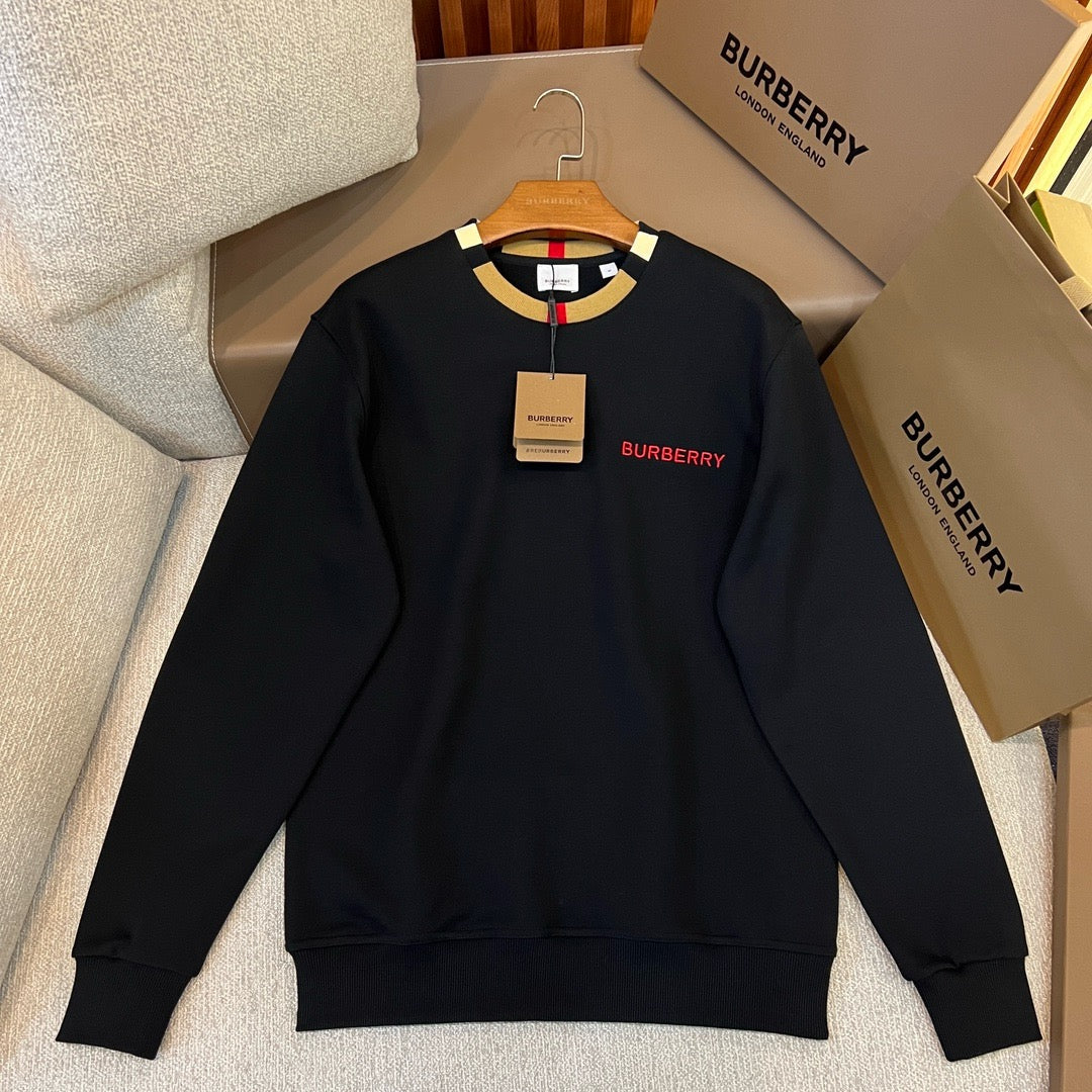 Burberry Sweatshirt en coton à rayures Icon Noir