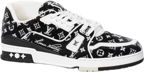 Sneakers Lv Trainers noir daim  facture