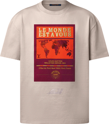 Tee-shirt lv  graphique ornementé en coton
