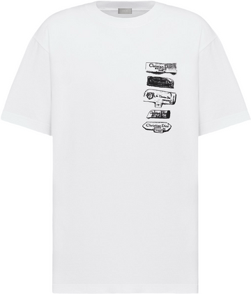 T-shirt CD Archives Labels, coupe relax Jersey de coton noir