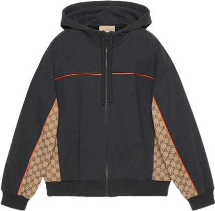 Veste Zippée En Jersey De Coton homme de coloris noir gucci