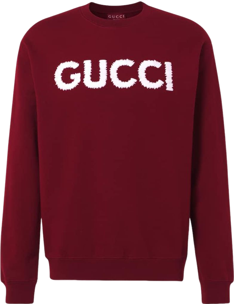 SWEAT-SHIRT EN COTON AVEC BRODERIES GUCCI RED