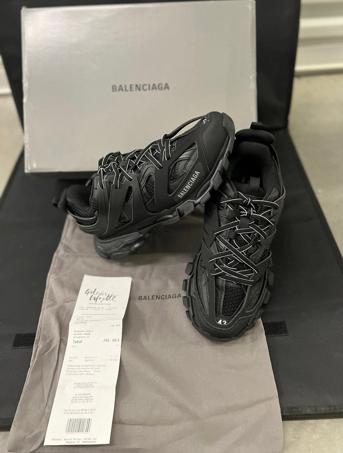 Balenciaga track noir facture