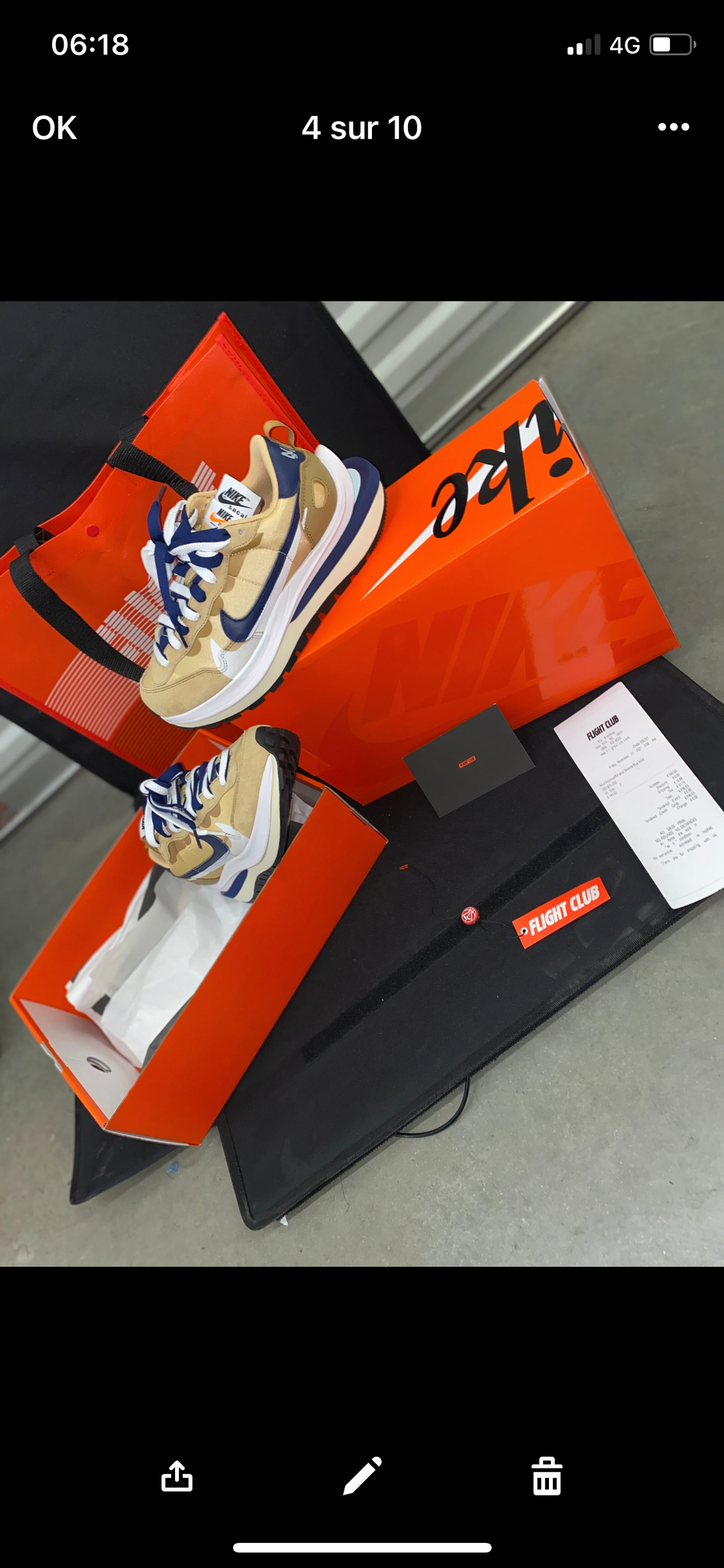 NK Vaporwaffle Sacai Tan Navy flight club  Authentification 1:1 ✔️ facture