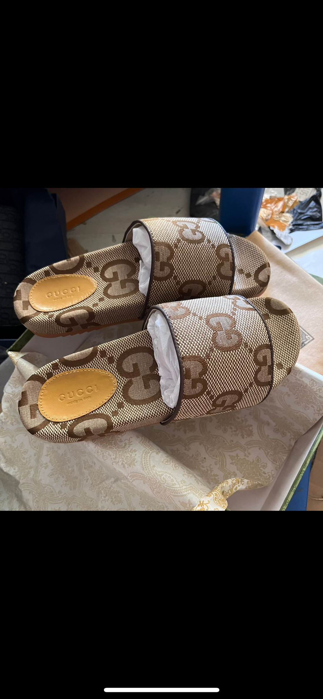 GUCCI mules en toile gg  facture
