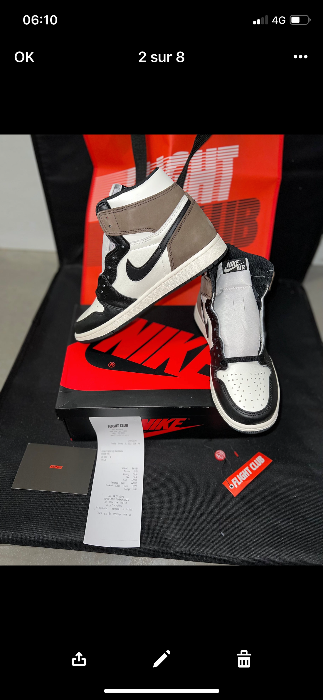 Jordan 1 Mocha Flight club Authentification ✔️ Facture