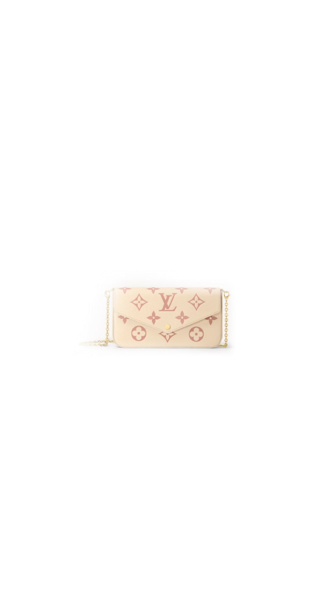 Pochette felicie crème  rose trianon toile facture