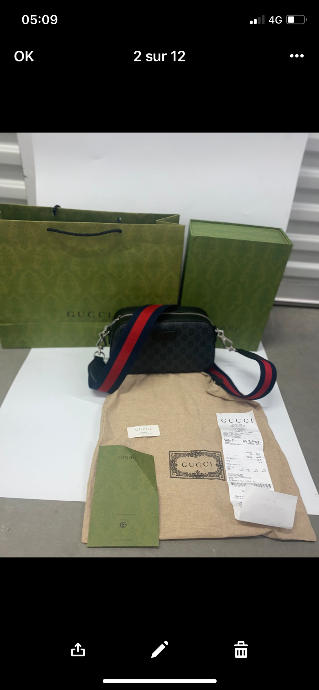 Sacoche GUCCI black  facture