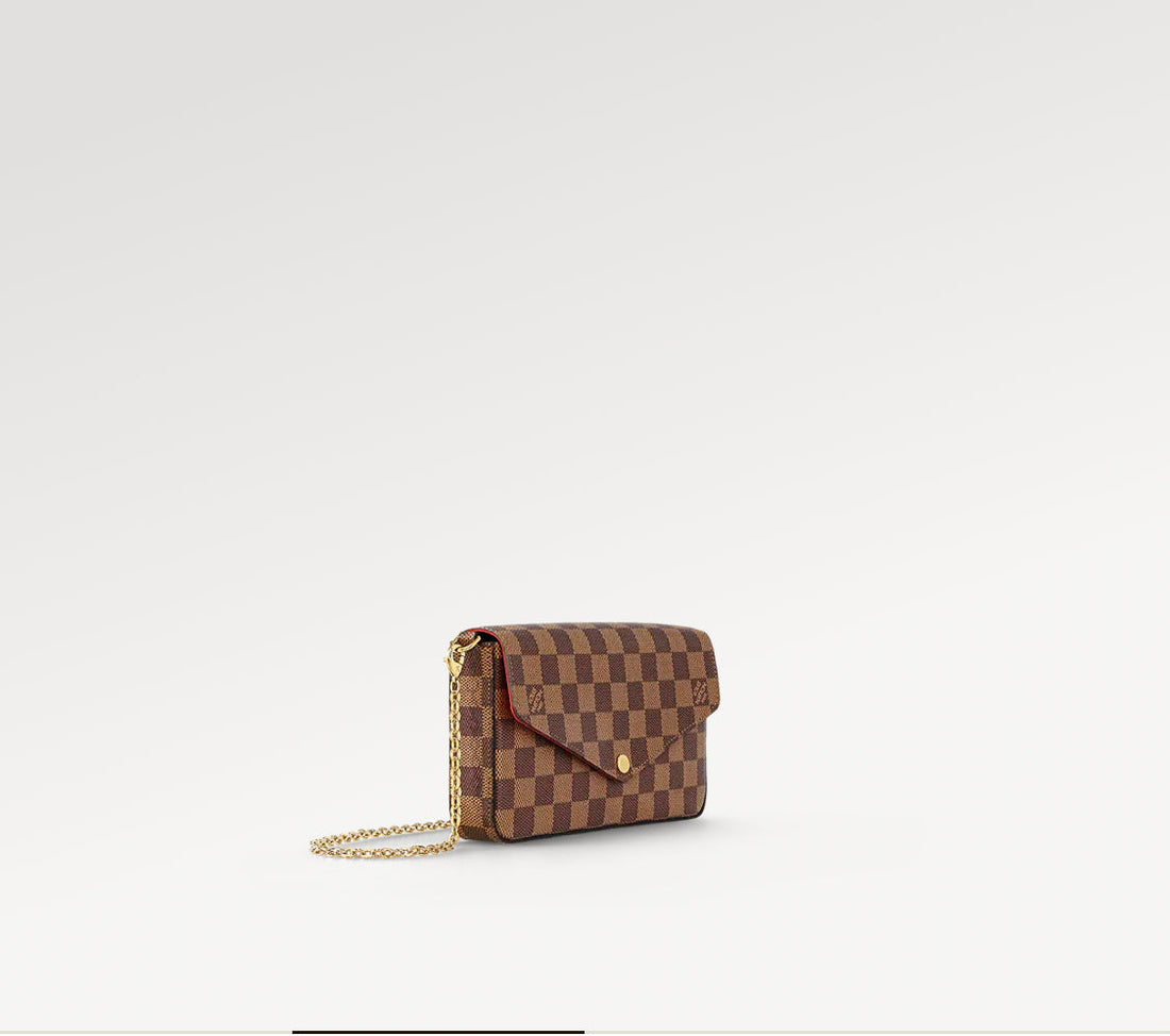 Pochette felicie damier Ebene facture