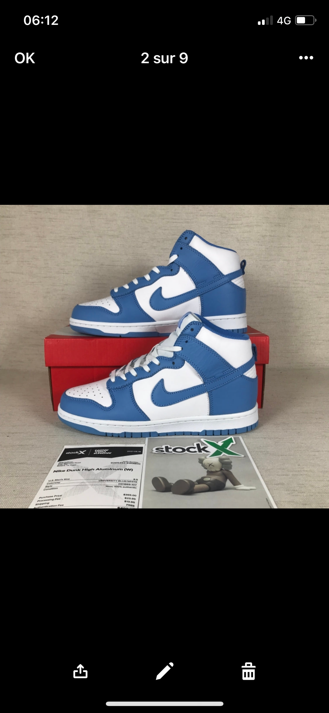 Dunk high Laser Blue Stock X Authentification ✔️ facture