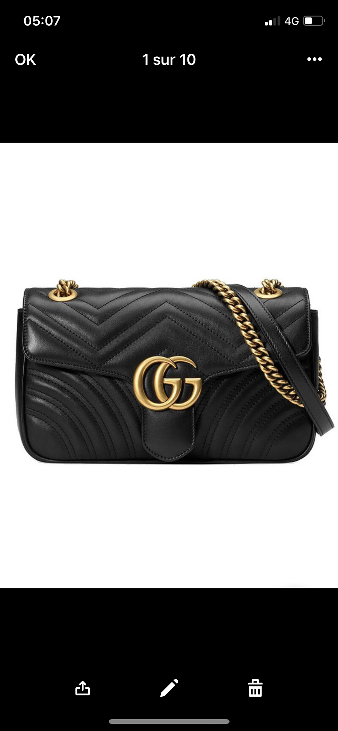 Sac à main GUCCI marmont facture