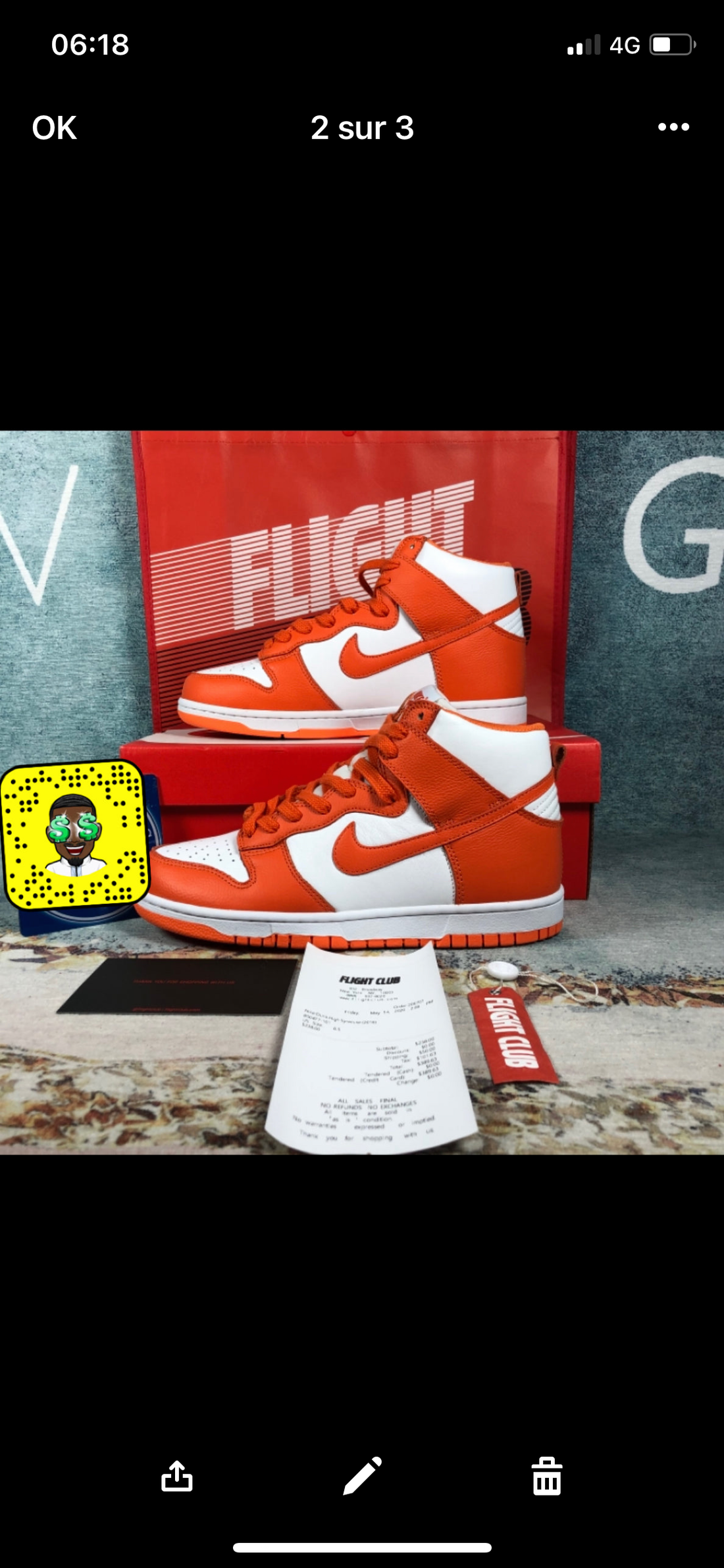 Dunk High Syracuse Orange facture flight club  Authentification 1:1 ✔️